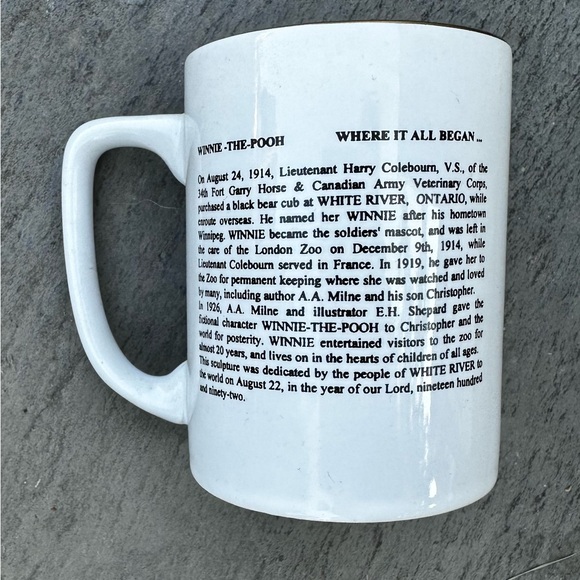 WINNIE THE POOH COFFEE MUG- WHITE RIVER, CANADA- WHERE IT ALL BEGAN! - Picture 6 of 10